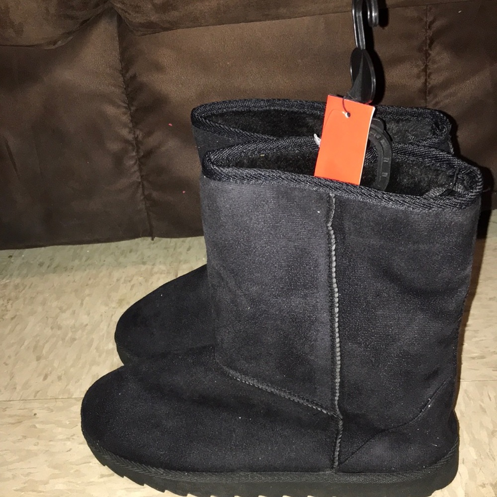 Black suede boots size 10